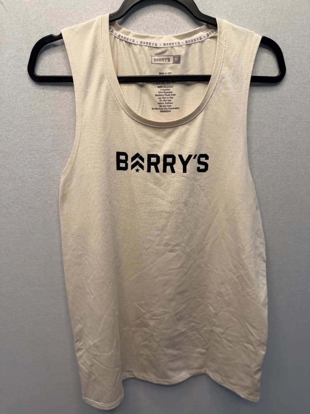 Barry’s Cream Performance Workout Tank Men’s M